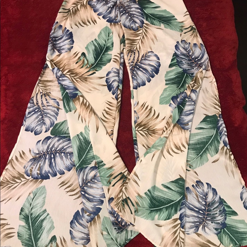 Tropical High Slit Pants - Picture 2 of 3